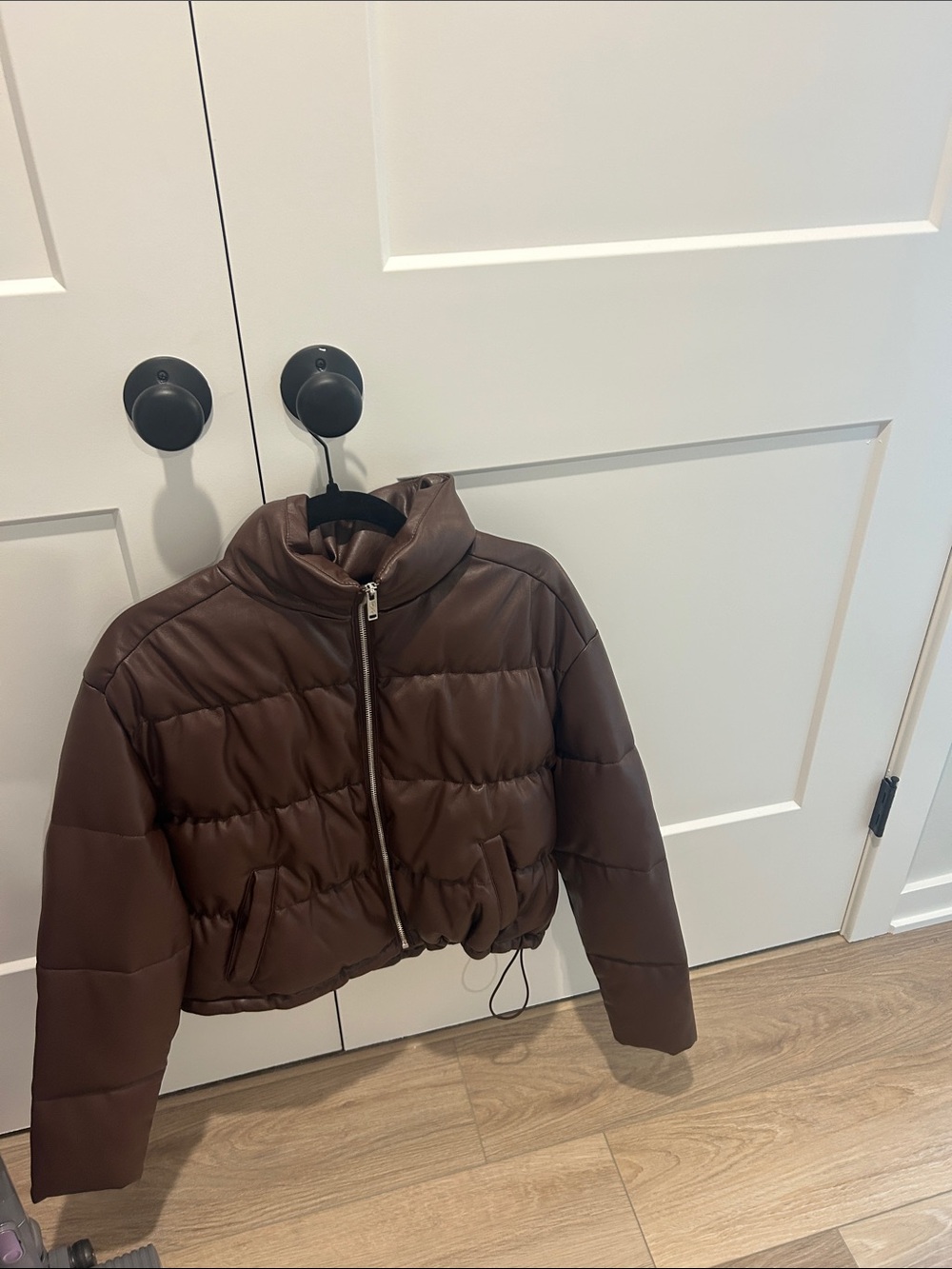 Hollister Brown Cropped Puffer Jacket